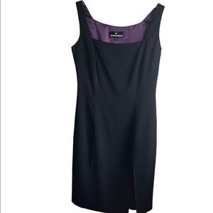 Vintage Donna Gray Sleeveless Fully Lined Sheath Black Cocktail Dress (Size 8)